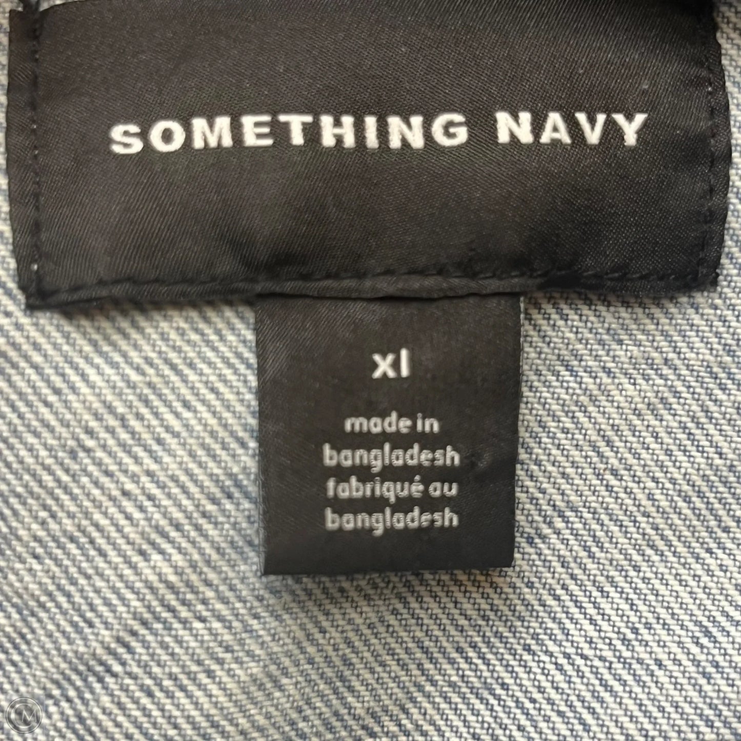 Jacket Denim By Something Navy In Blue Denim, Size: Xl