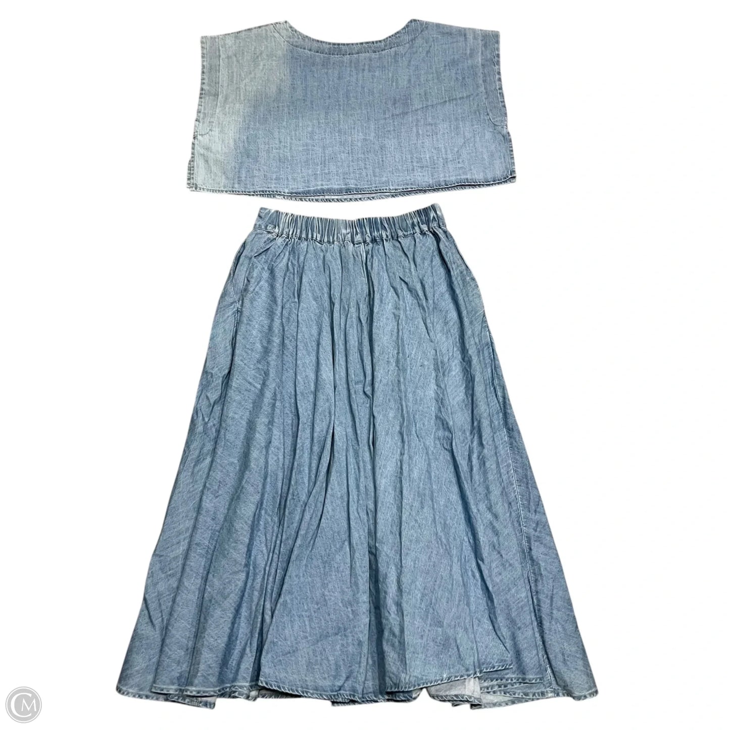Skirt Set 2pc By Mable In Blue Denim, Size: S