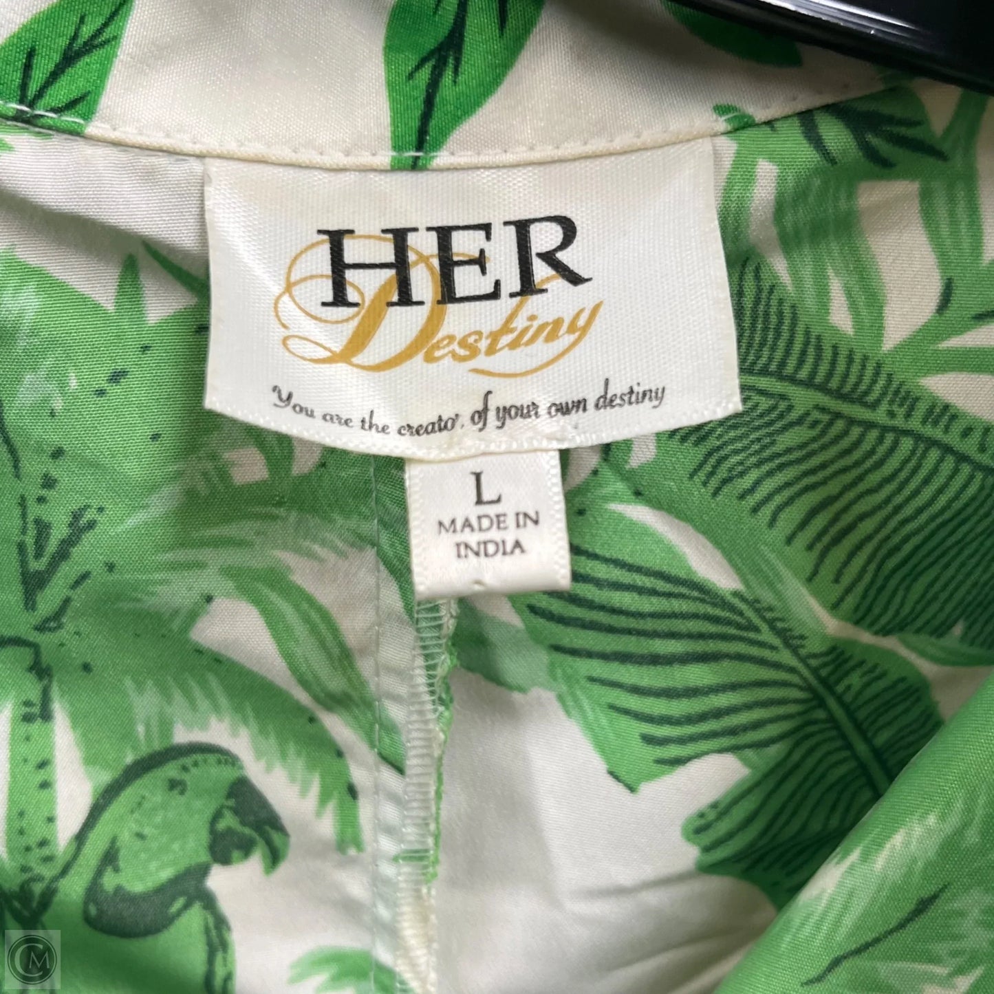 Dress Casual Midi By Her Destiny  In Green & White, Size: L