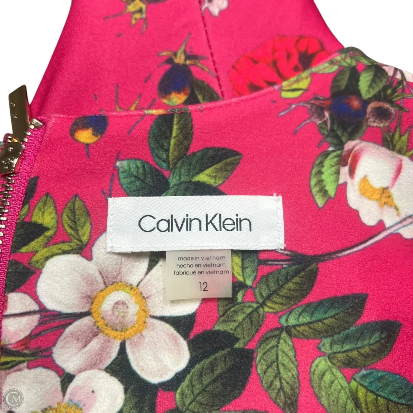 Dress Party Midi By Calvin Klein In Floral Print, Size: 12
