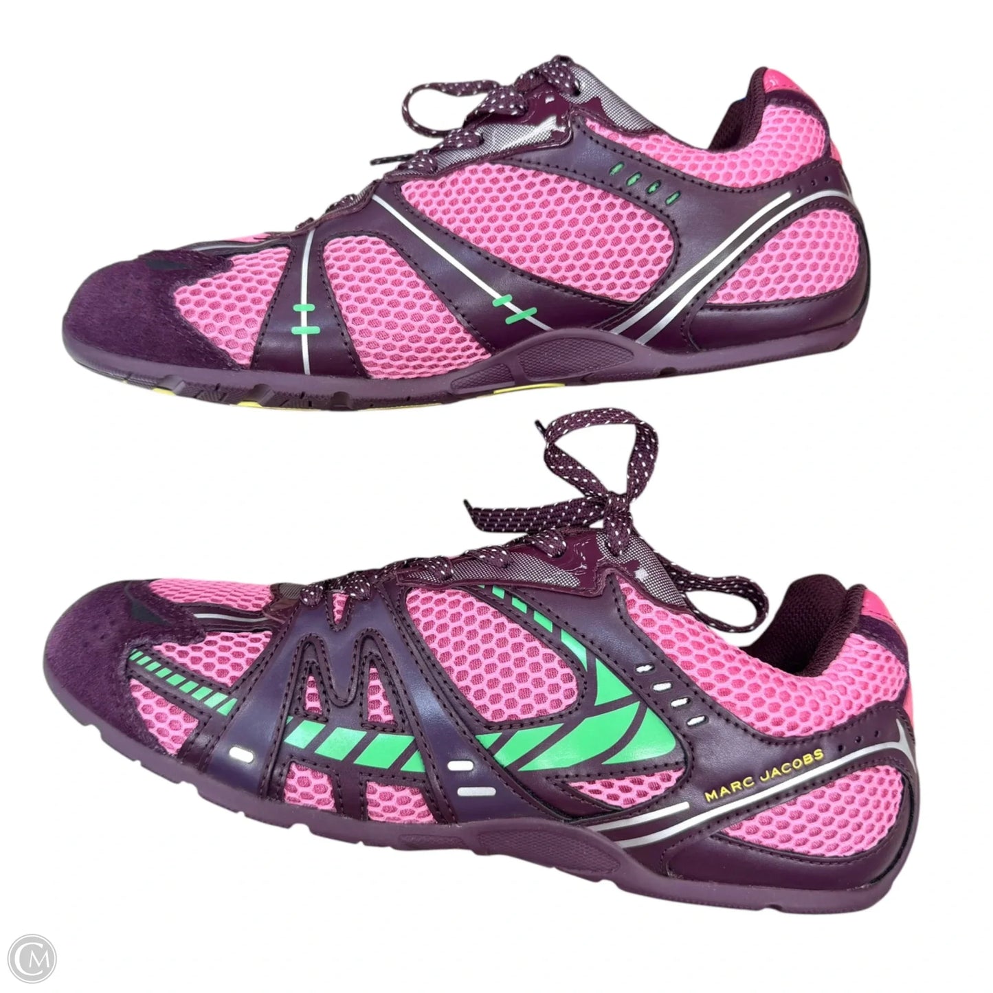 Shoes Luxury Designer By Marc Jacobs In Green & Purple, Size: 7.5