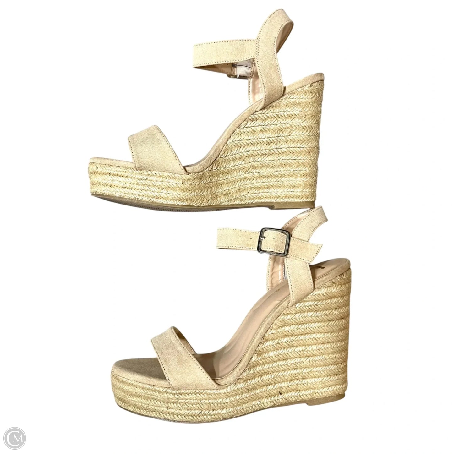 Sandals Heels Wedge By Lulus In Tan, Size: 8