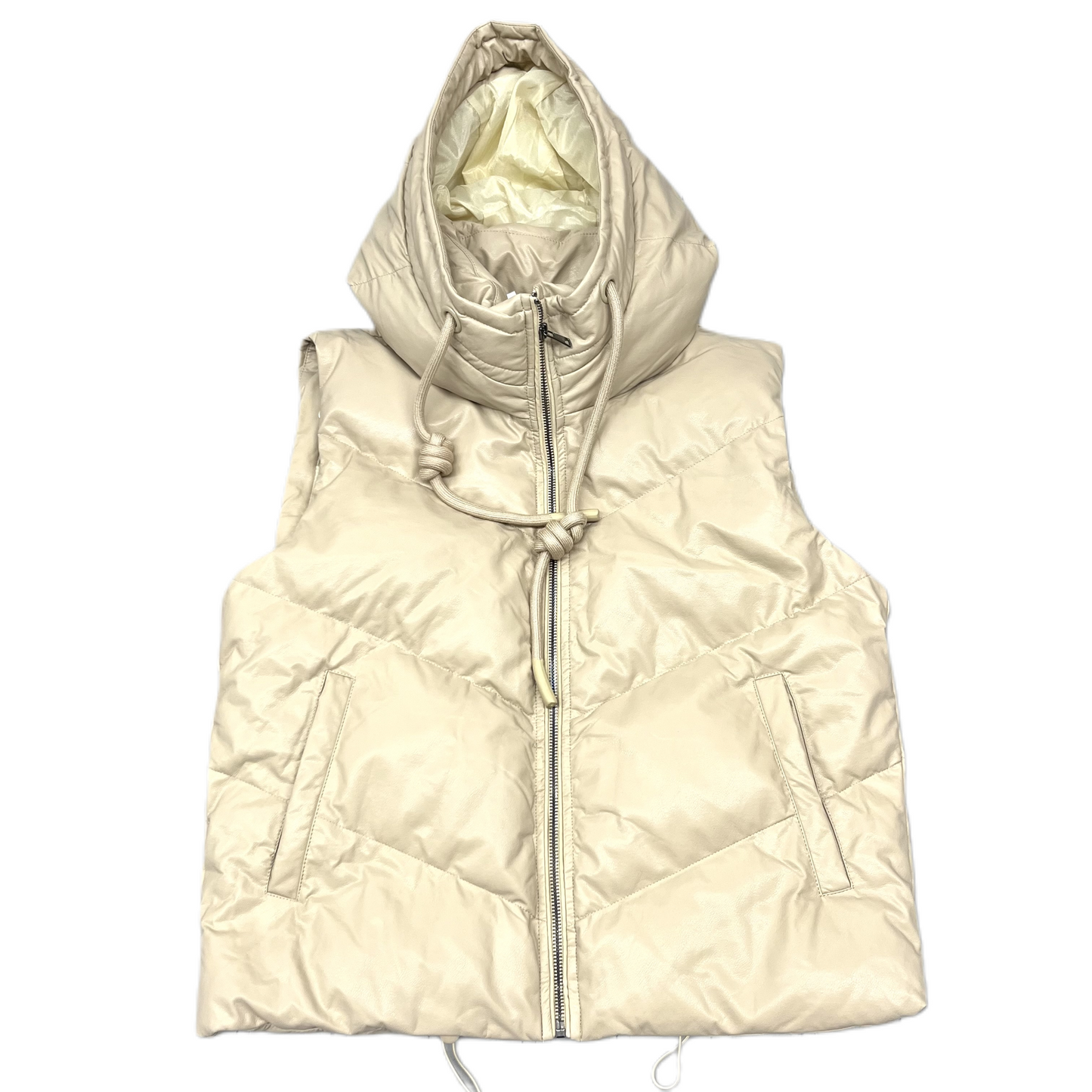 Vest Puffer & Quilted By Tcec In Tan, Size: M