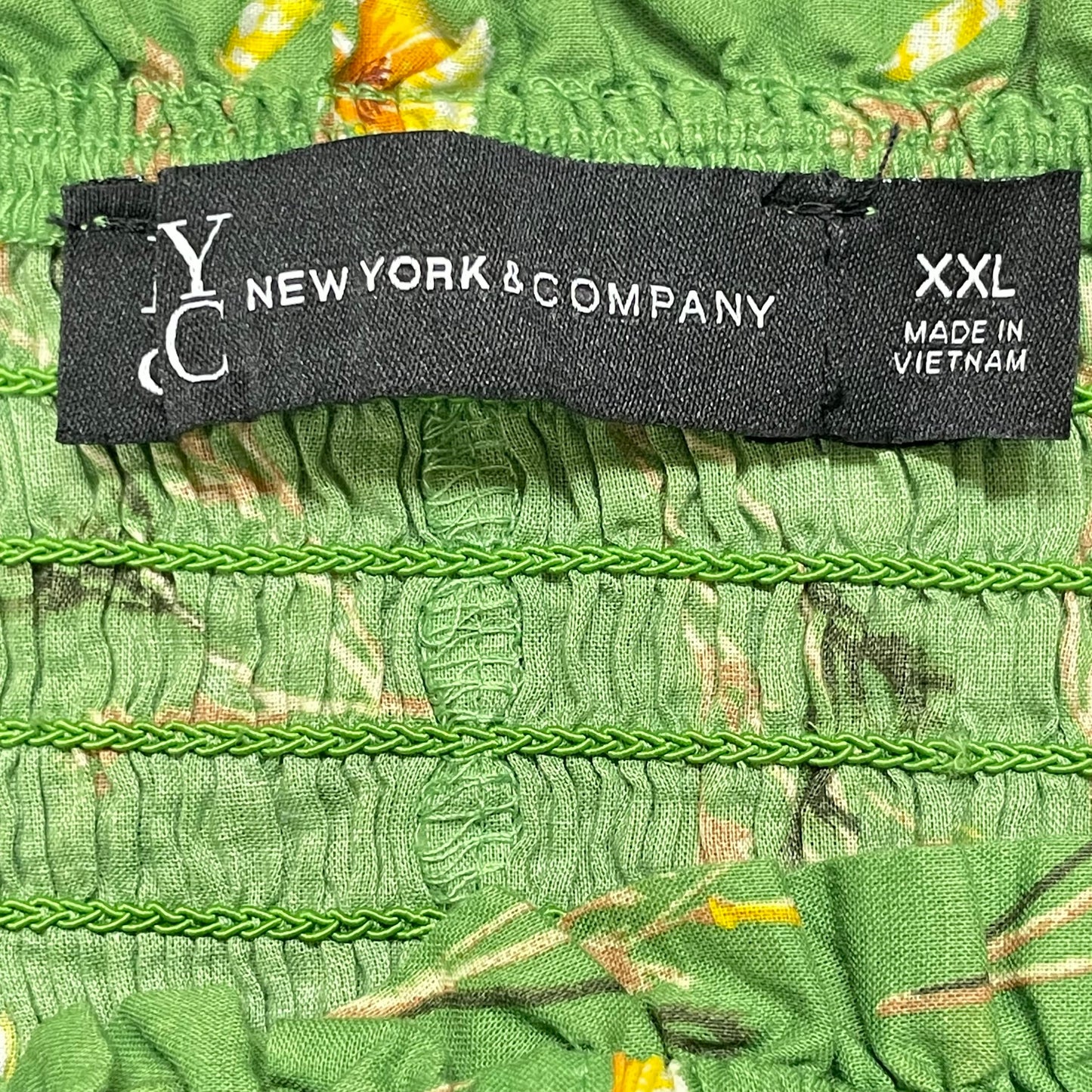Green & Yellow Dress Casual Midi By New York And Co, Size: Xxl