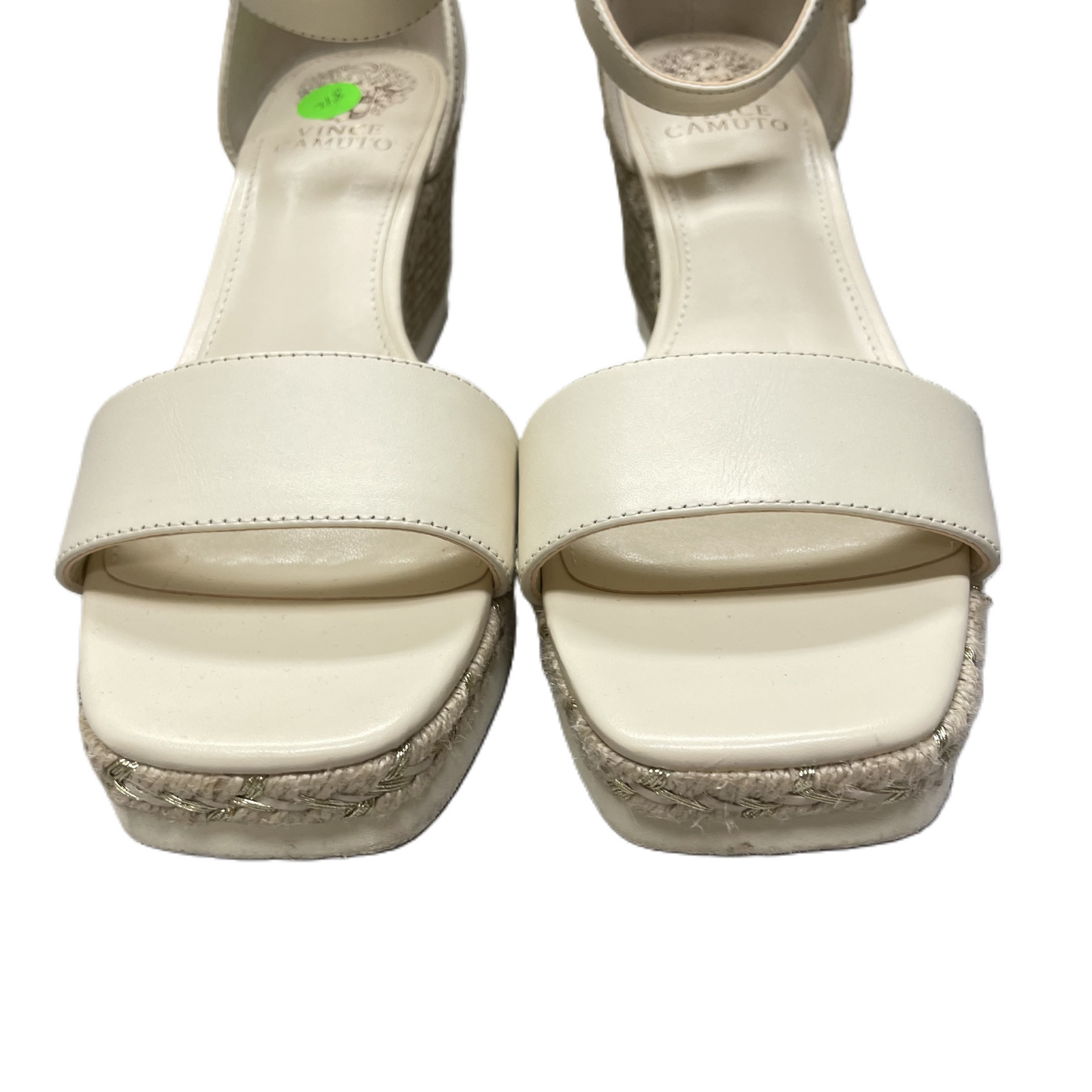 Cream Sandals Heels Wedge By Vince Camuto, Size: 8.5