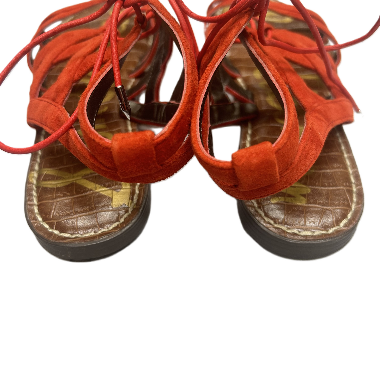 Red Sandals Designer By Sam Edelman, Size: 8