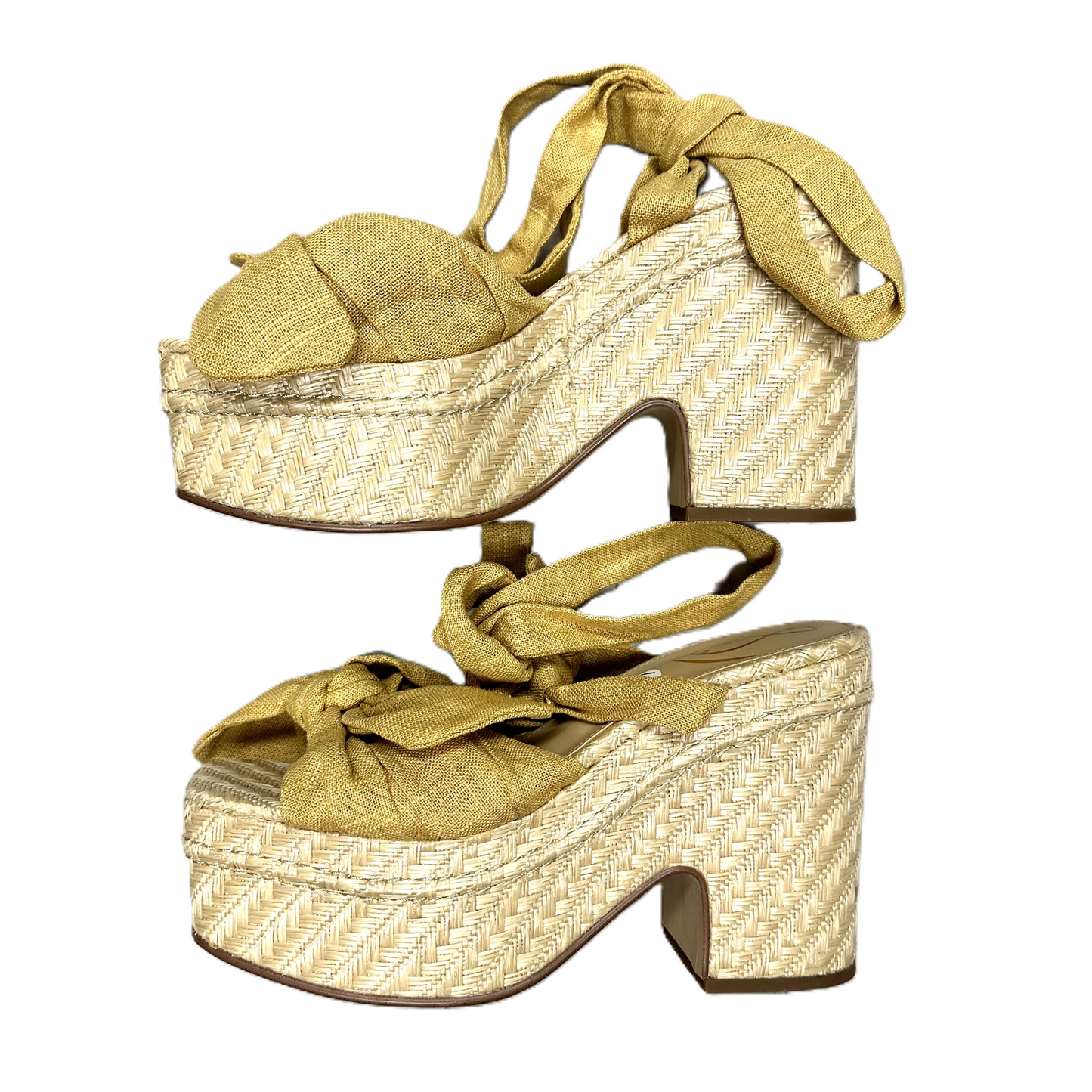 Sandals Heels Wedge By Sam Edelman In Yellow, Size: 9