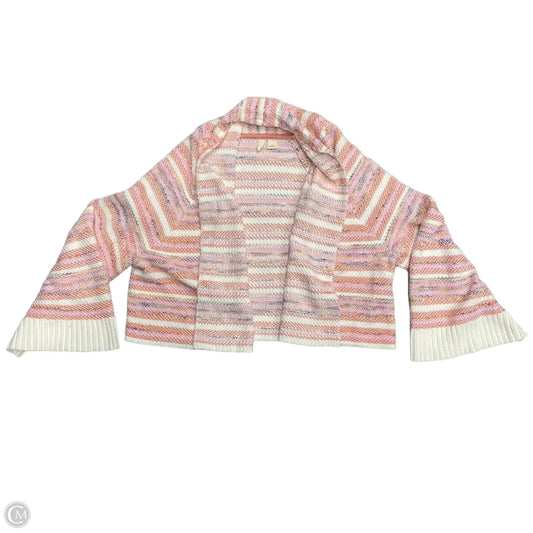 Sweater Cardigan By Moth In Orange & Pink, Size: S
