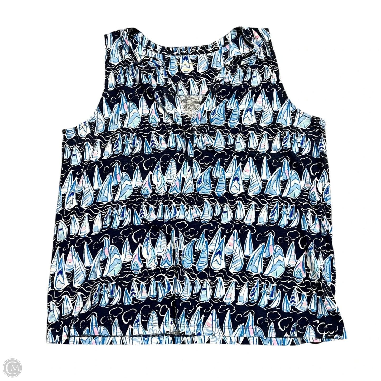 Top Sleeveless Designer By Lilly Pulitzer In Blue & Pink, Size: L
