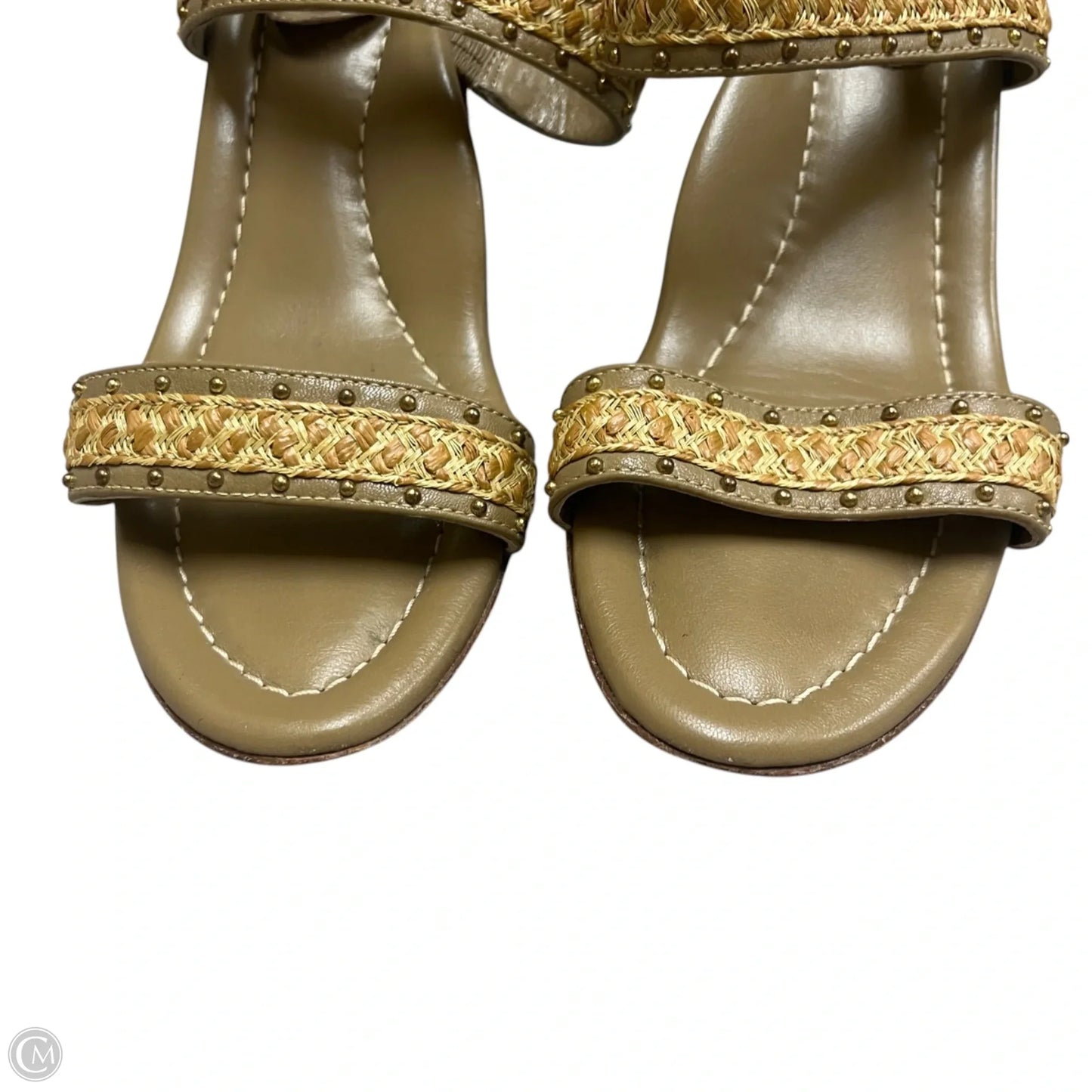 Sandals Heels Block By Eric Javitz In Tan, Size: 9.5
