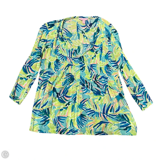 Top Long Sleeve Designer By Lilly Pulitzer In Blue & Green, Size: S