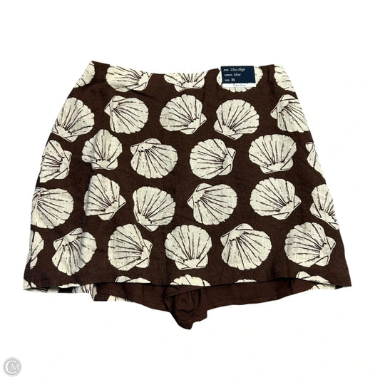 Skort By Abercrombie And Fitch In Brown & Cream, Size: S