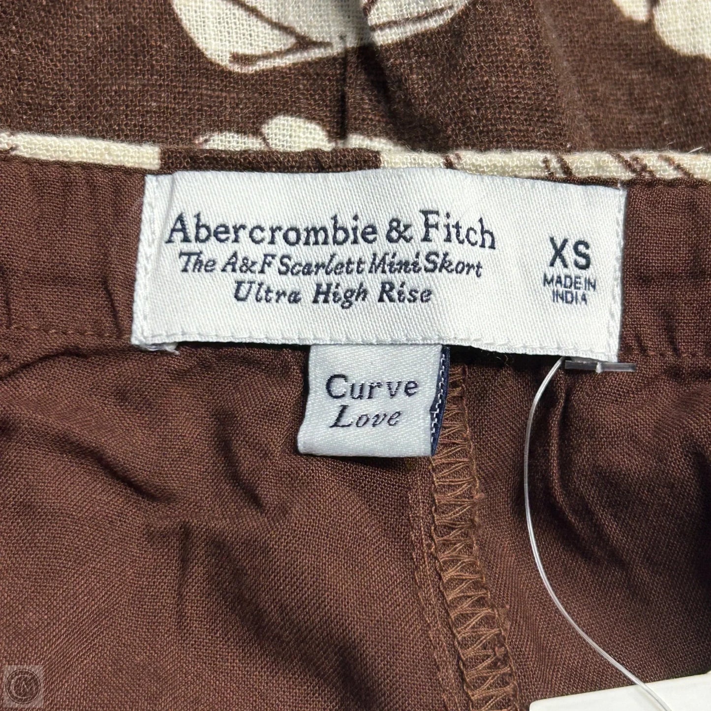 Skort By Abercrombie And Fitch In Brown & Cream, Size: S