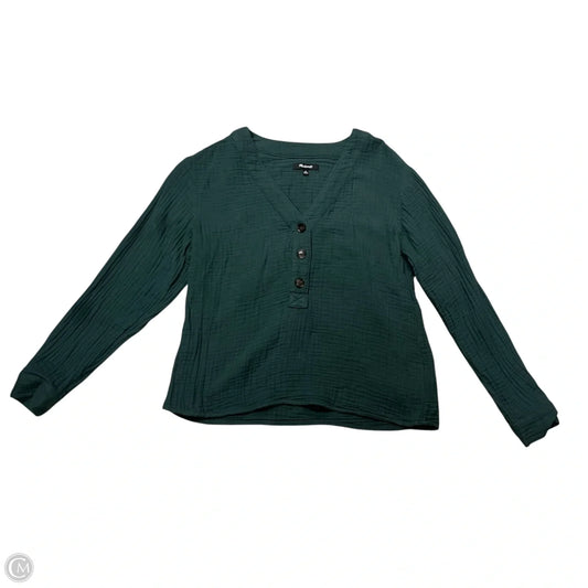 Top Long Sleeve By Madewell In Green, Size: Xs
