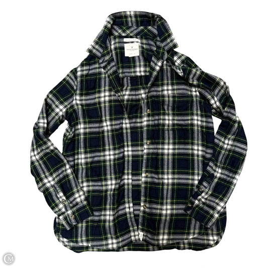 Top Long Sleeve By American Eagle In Blue & Green, Size: M