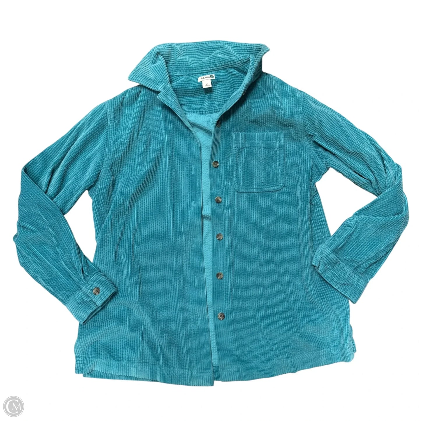 Jacket Shirt By L.l. Bean In Teal, Size: Xs