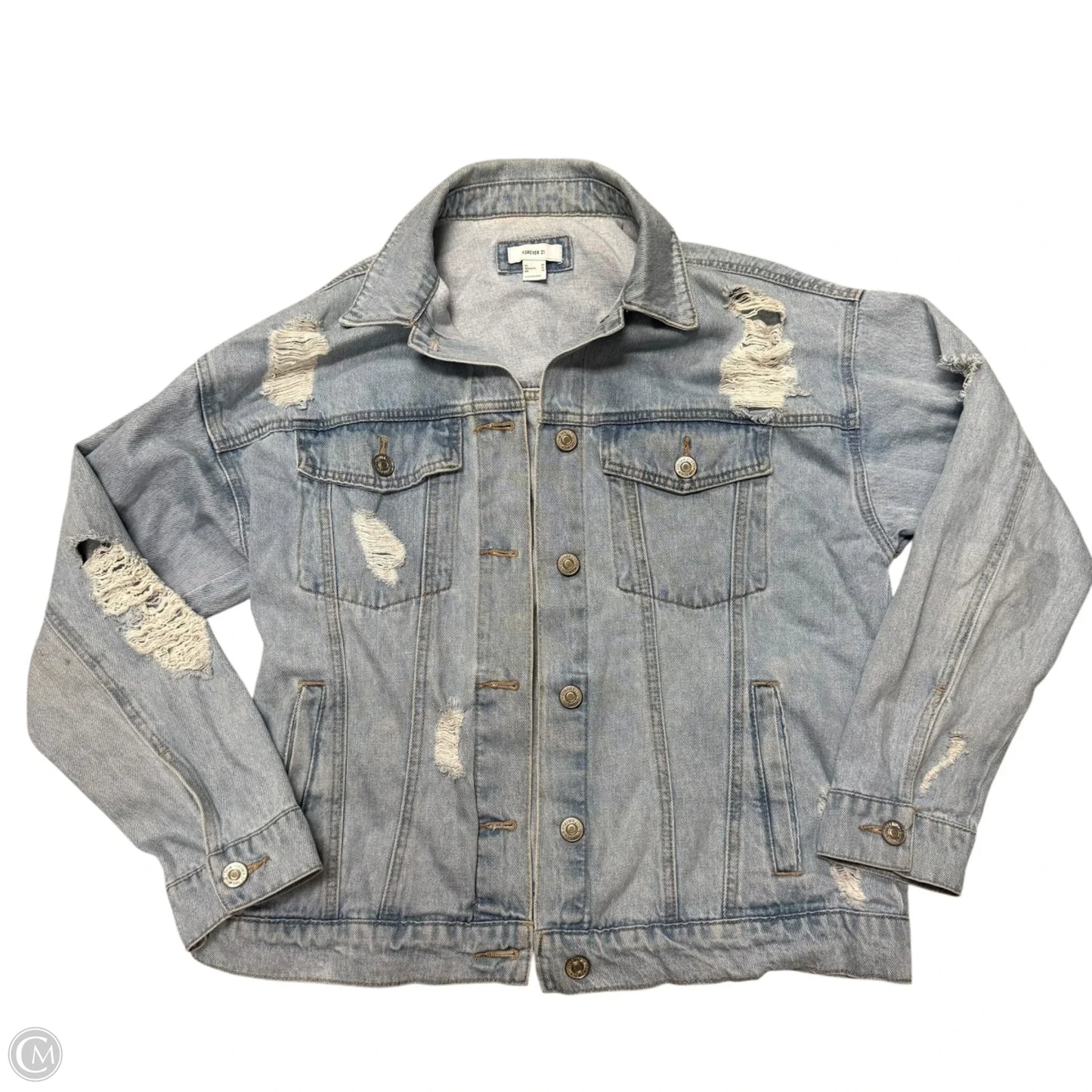 Jacket Denim By Forever 21 In Blue Denim, Size: M