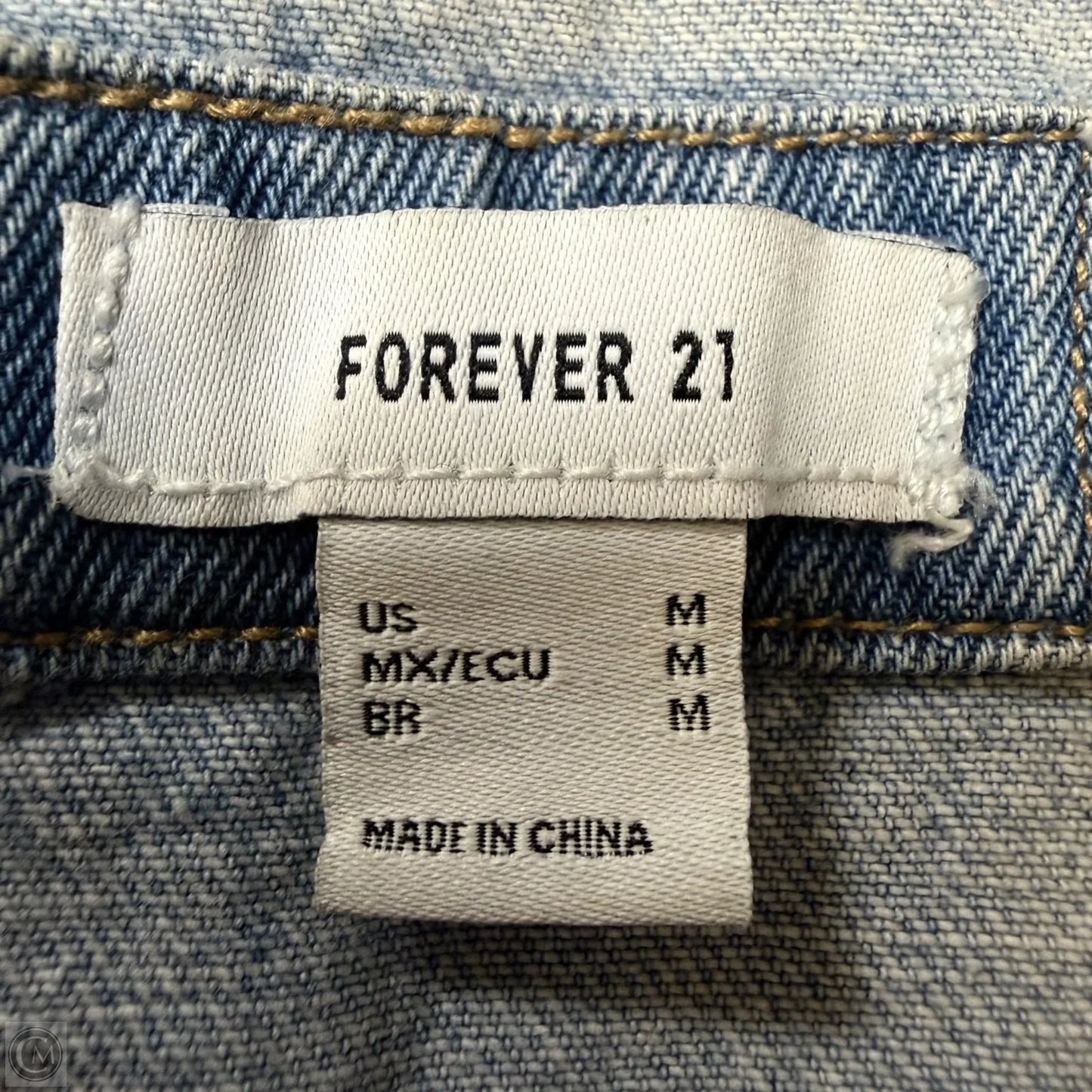 Jacket Denim By Forever 21 In Blue Denim, Size: M