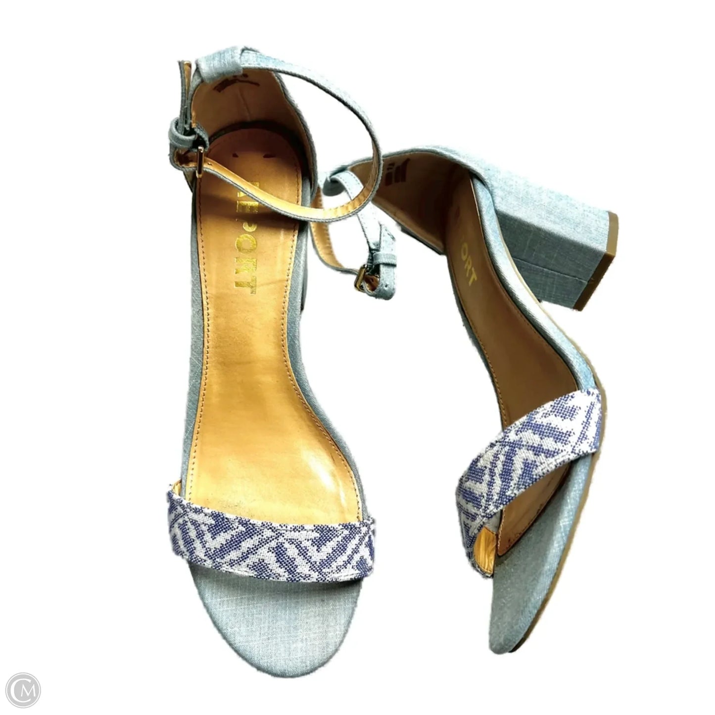 Sandals Heels Block By Report In Blue, Size: 7.5