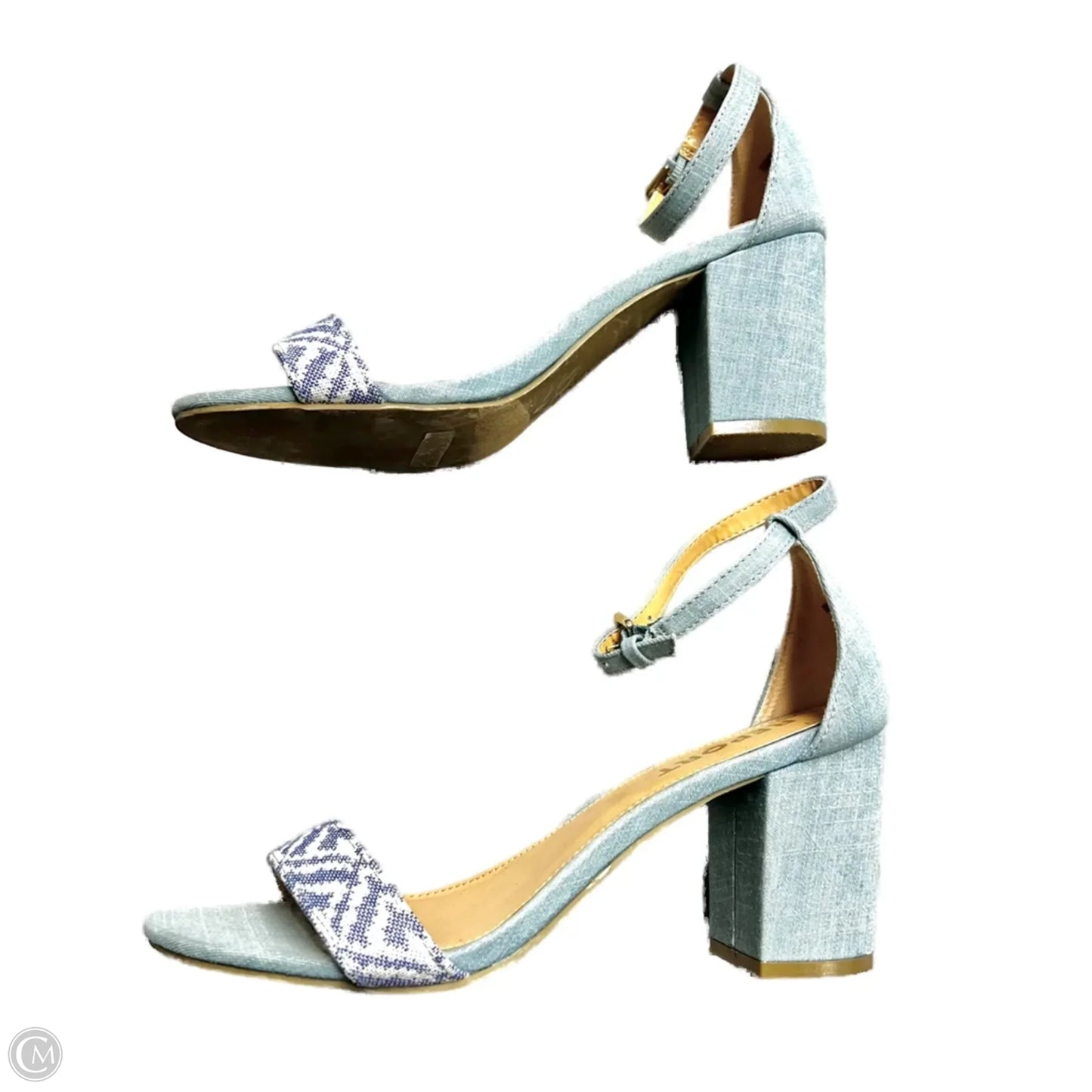 Sandals Heels Block By Report In Blue, Size: 7.5