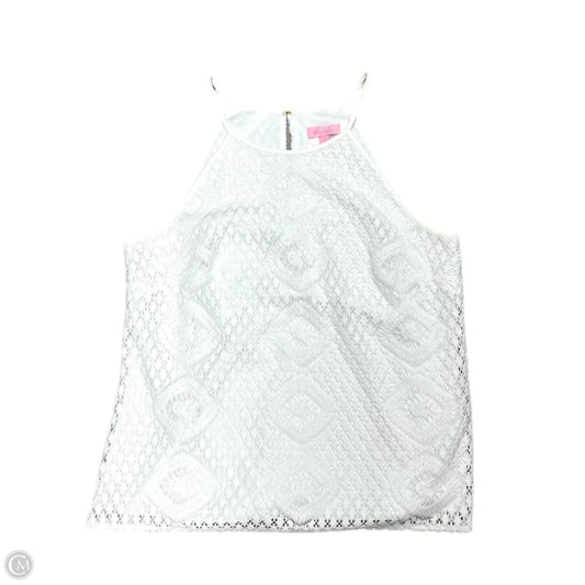Top Sleeveless Designer By Lilly Pulitzer In White, Size: L