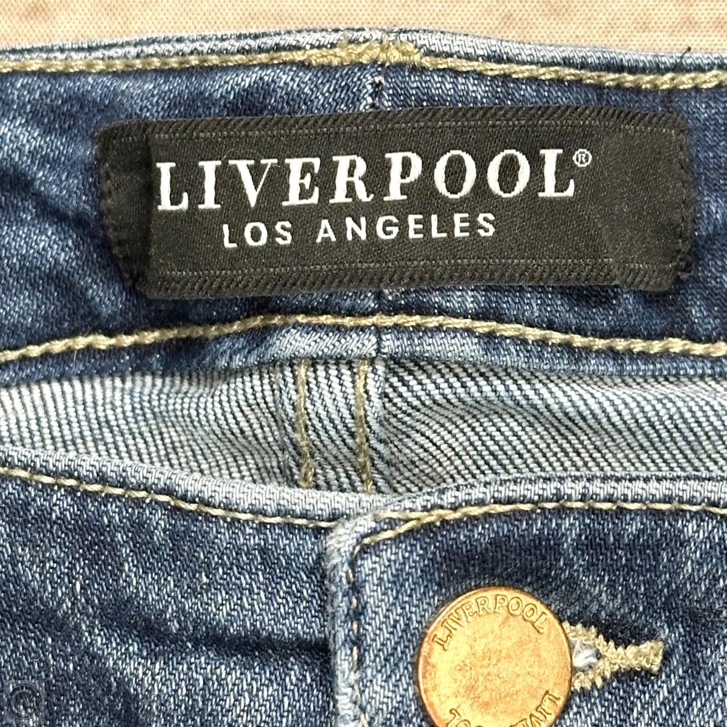 Jeans Straight By Liverpool In Blue, Size: 14