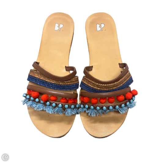 Sandals Flats By Bp In Brown & Orange, Size: 6.5