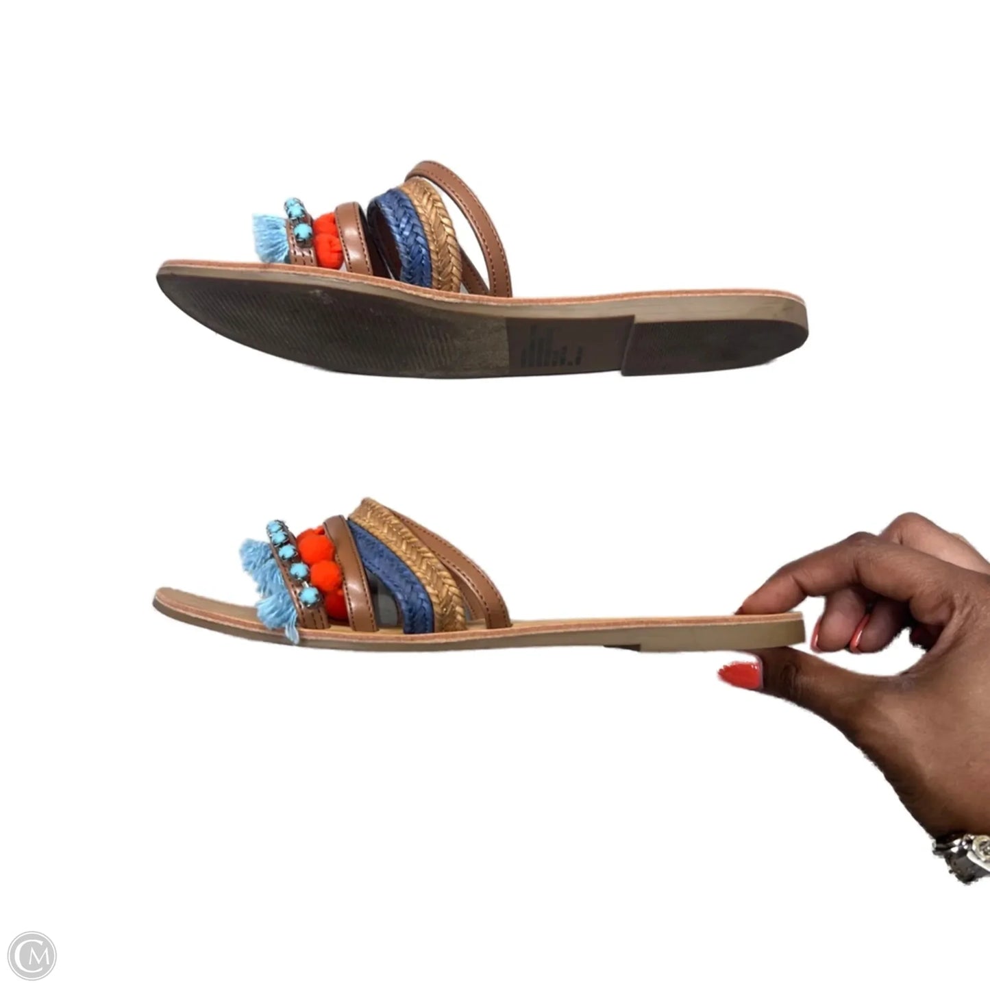 Sandals Flats By Bp In Brown & Orange, Size: 6.5