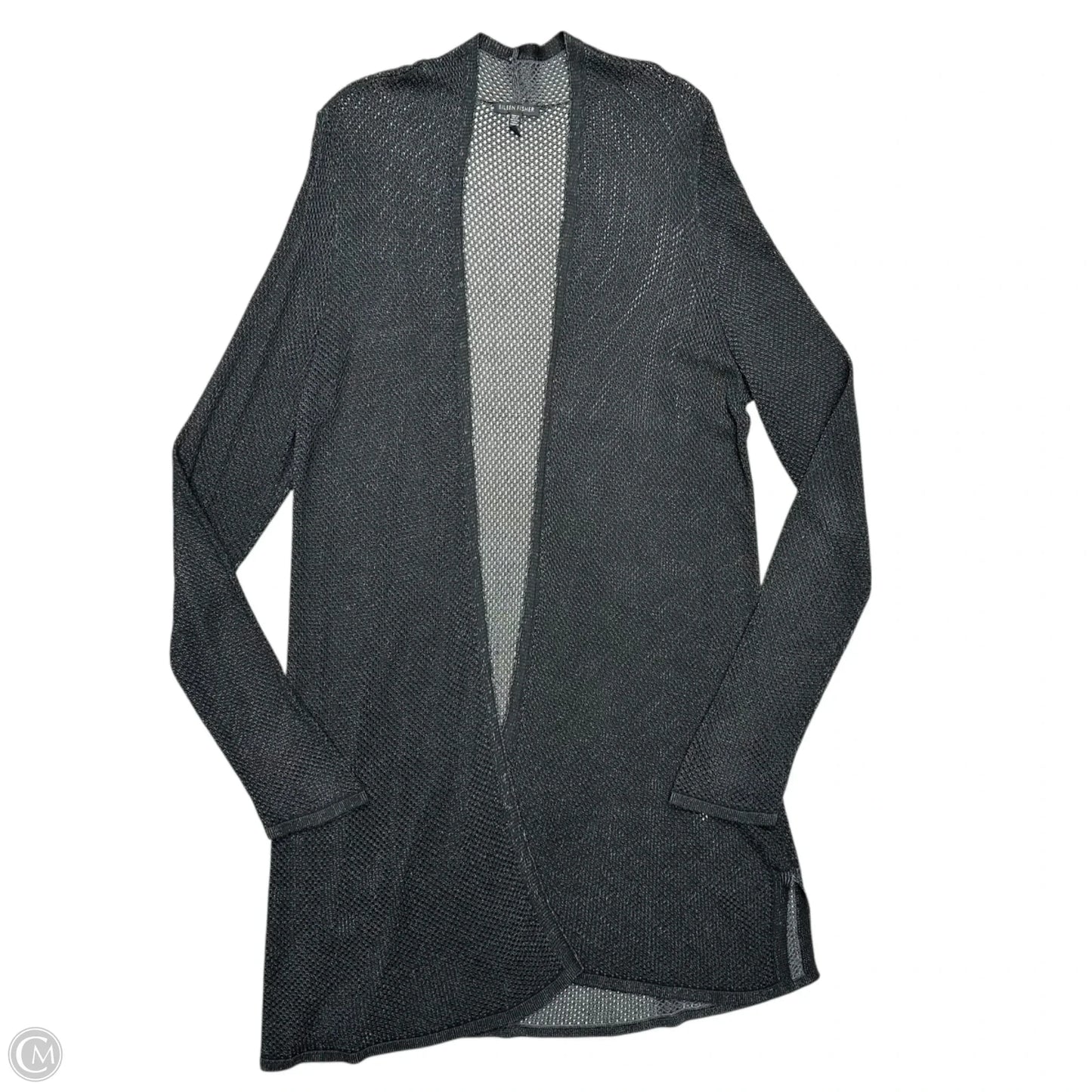 Cardigan By Eileen Fisher In Black & Grey, Size: Xl