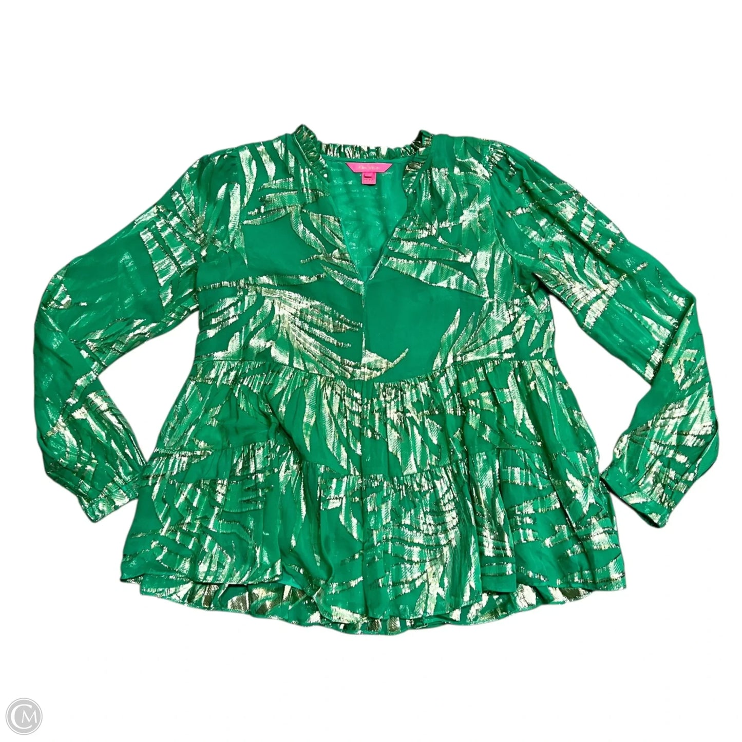 Top Long Sleeve Designer By Lilly Pulitzer In Green, Size: M