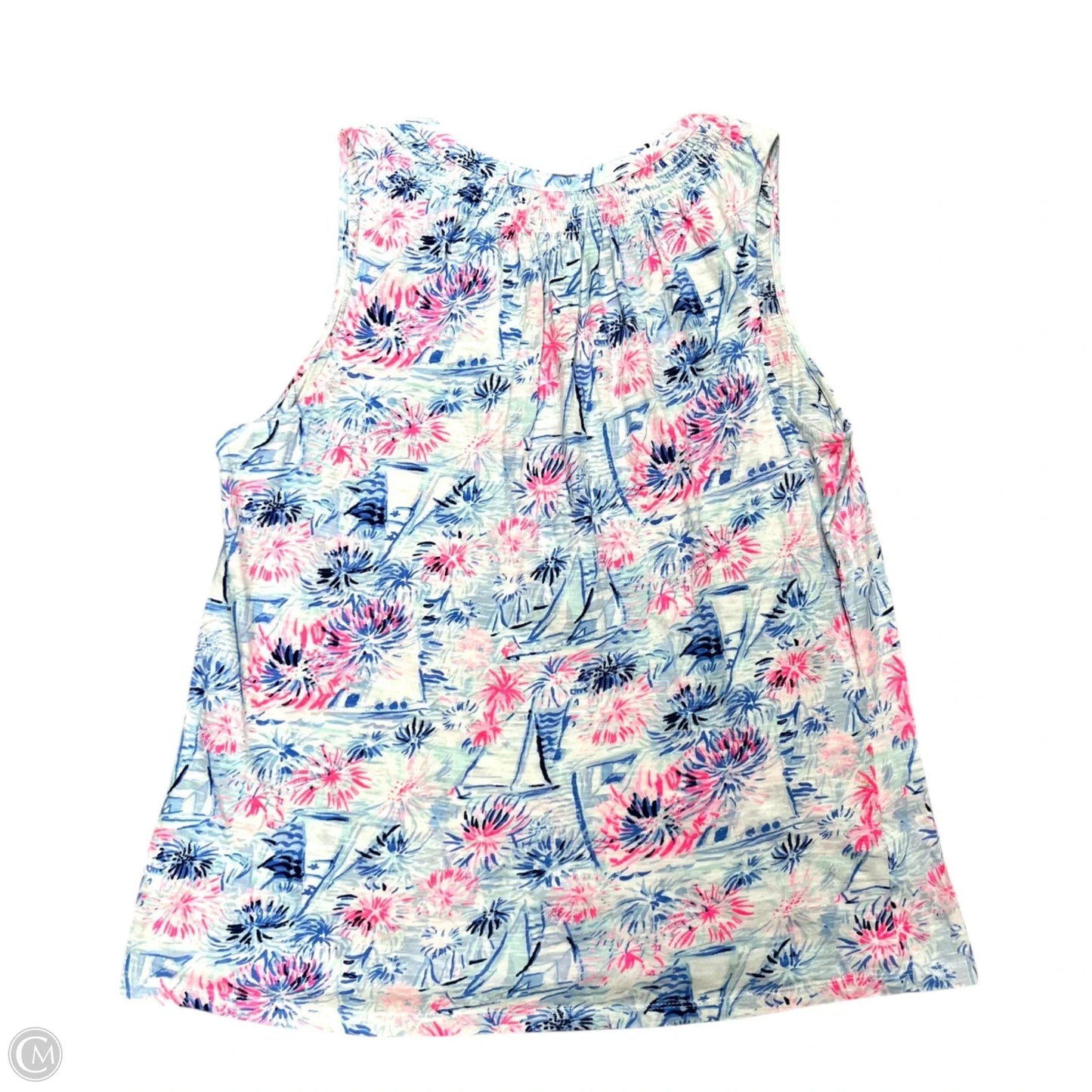 Top Sleeveless Designer By Lilly Pulitzer In Blue & Pink, Size: M