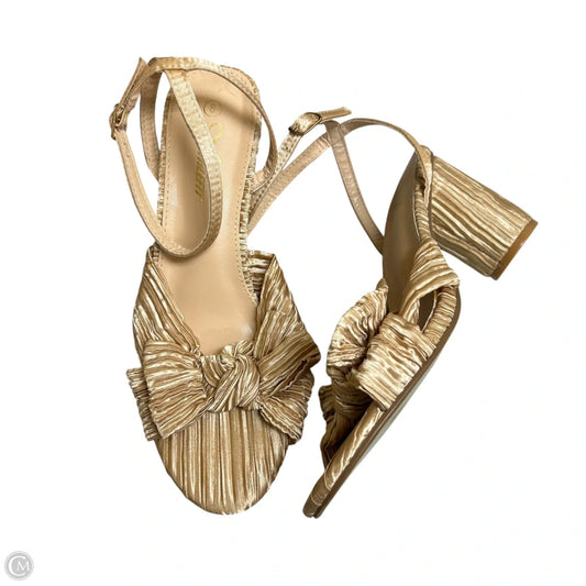 Sandals Heels Block By Athlefit In Gold, Size: 8