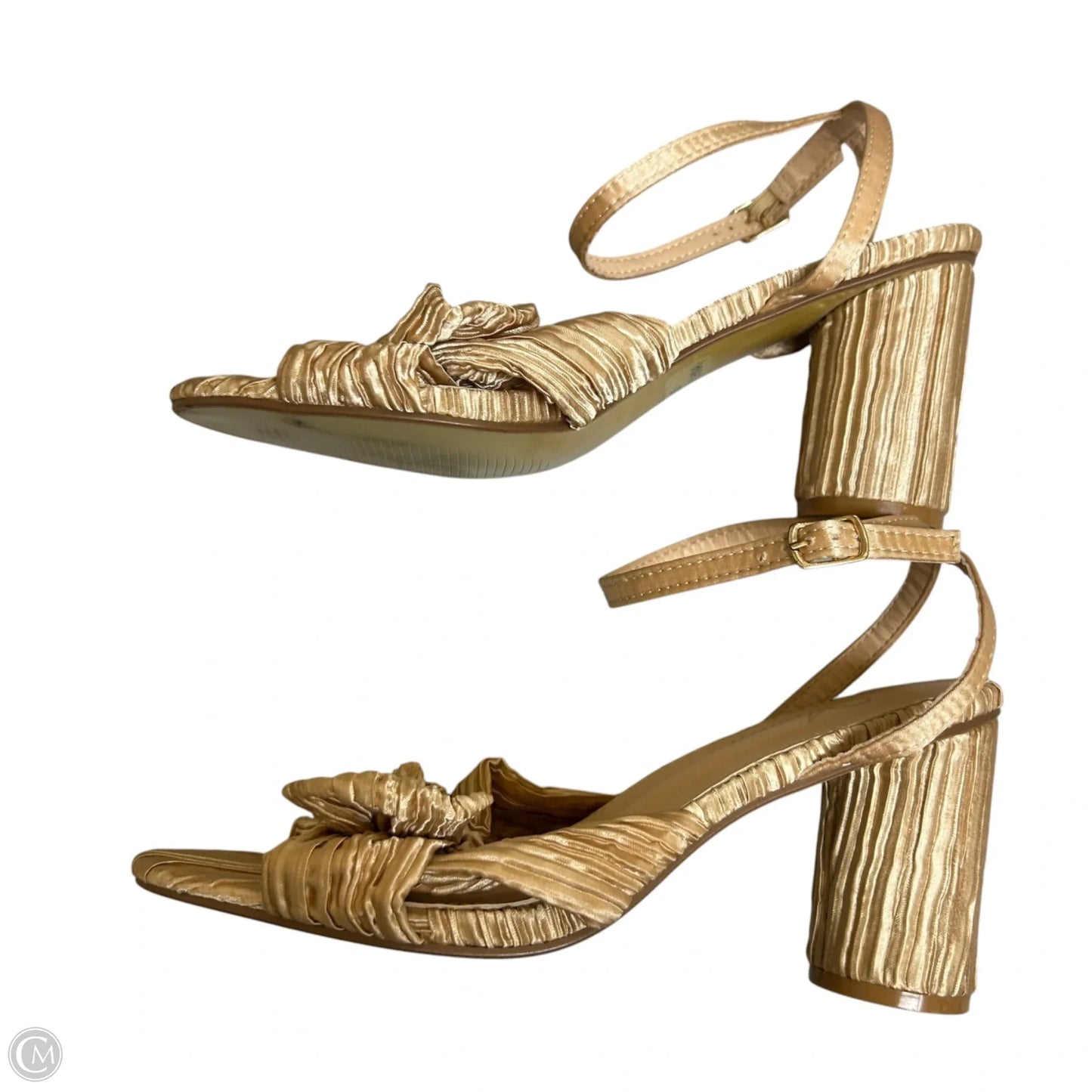 Sandals Heels Block By Athlefit In Gold, Size: 8