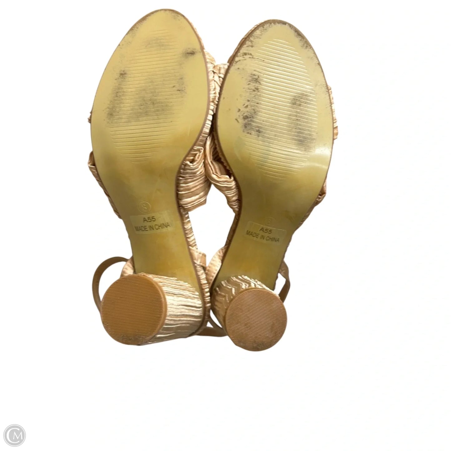Sandals Heels Block By Athlefit In Gold, Size: 8