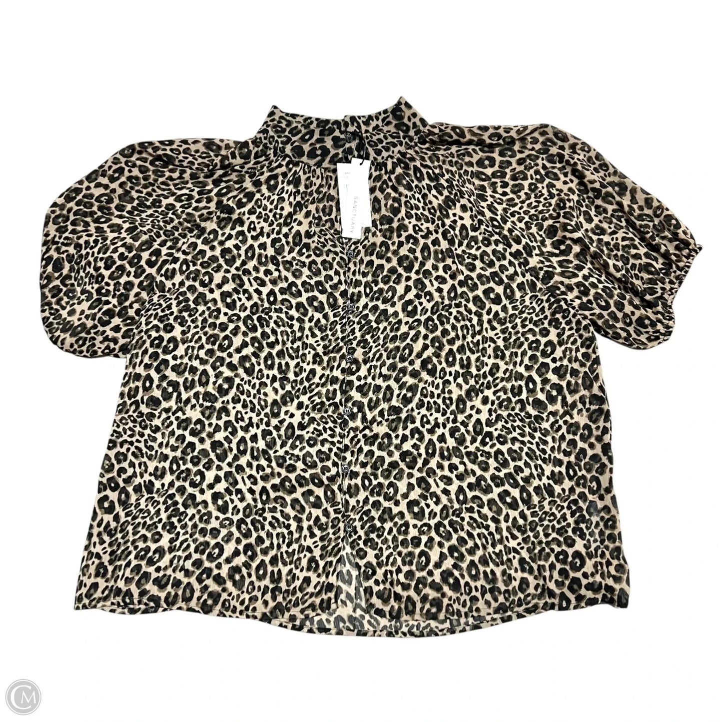 Blouse Short Sleeve By Sanctuary In Animal Print, Size: Xl