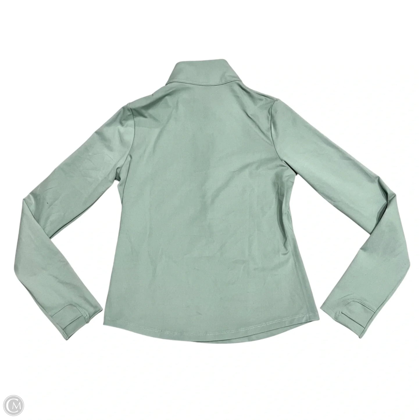 Athletic Top Long Sleeve Collar By Under Armour In Green, Size: S