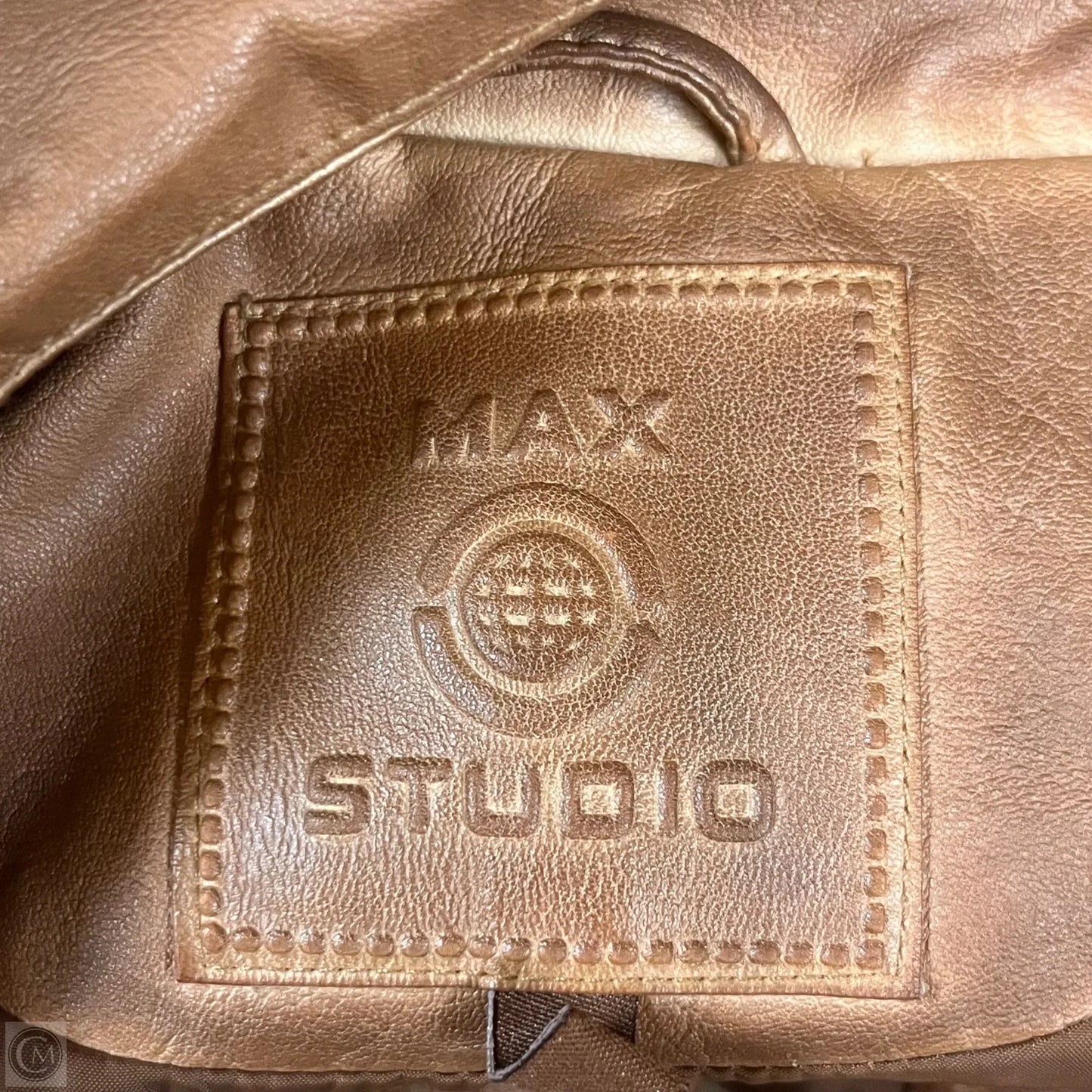 Jacket Moto By Max Studio In Brown, Size: M