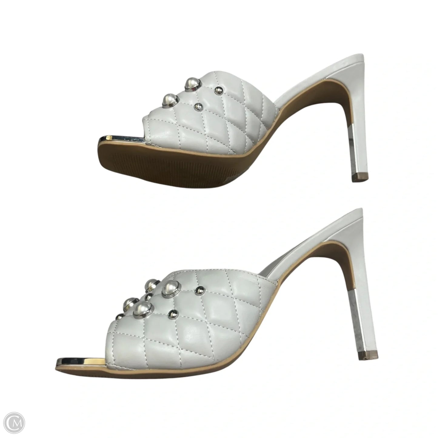 Sandals Designer By Karl Lagerfeld In Grey, Size: 10.5