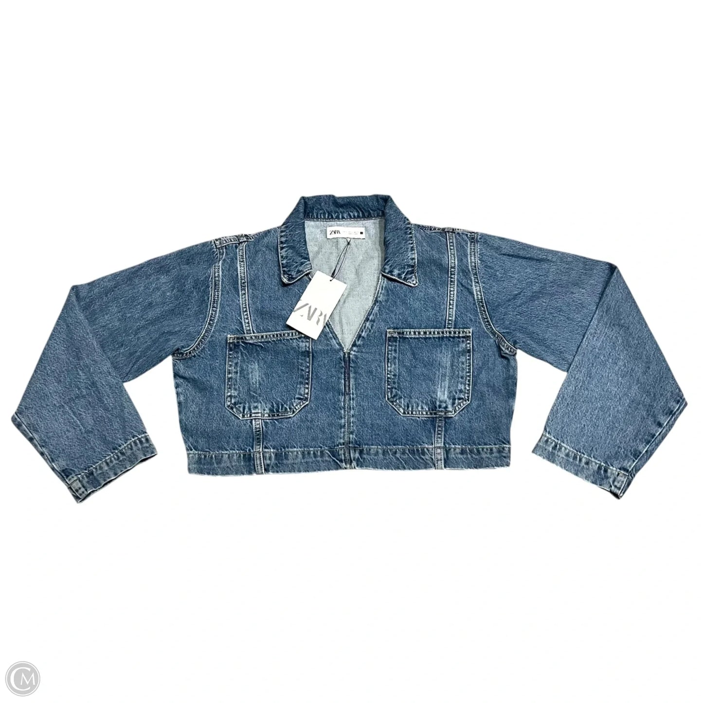 Jacket Shirt By Zara In Blue Denim, Size: Xl