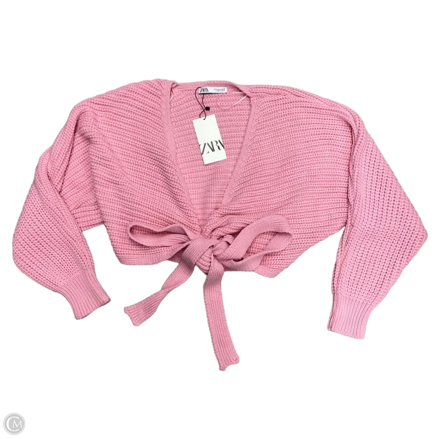 Sweater Cardigan By Zara In Pink, Size: M