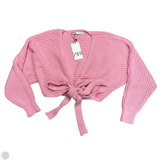 Sweater Cardigan By Zara In Pink, Size: M