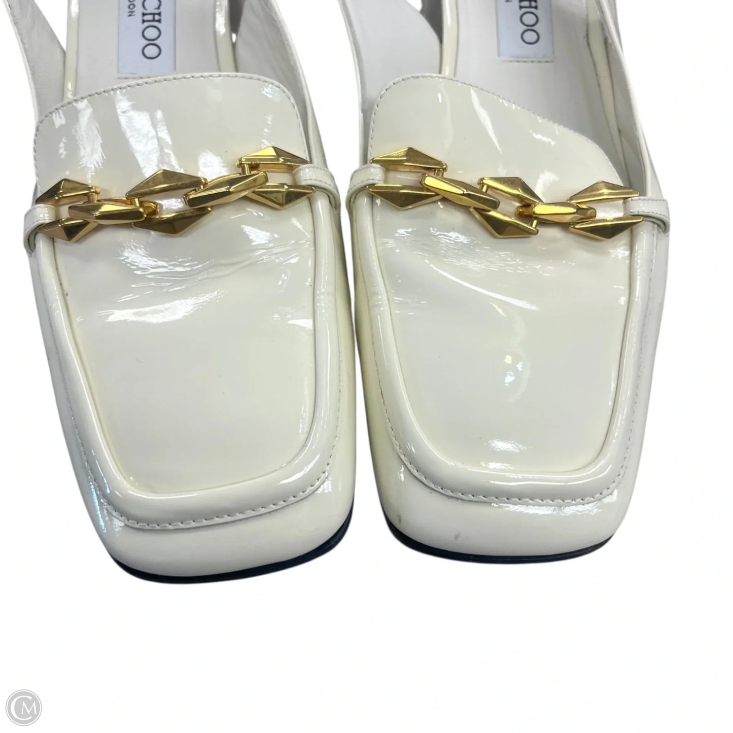 Shoes Luxury Designer By Jimmy Choo In Cream, Size: 9.5