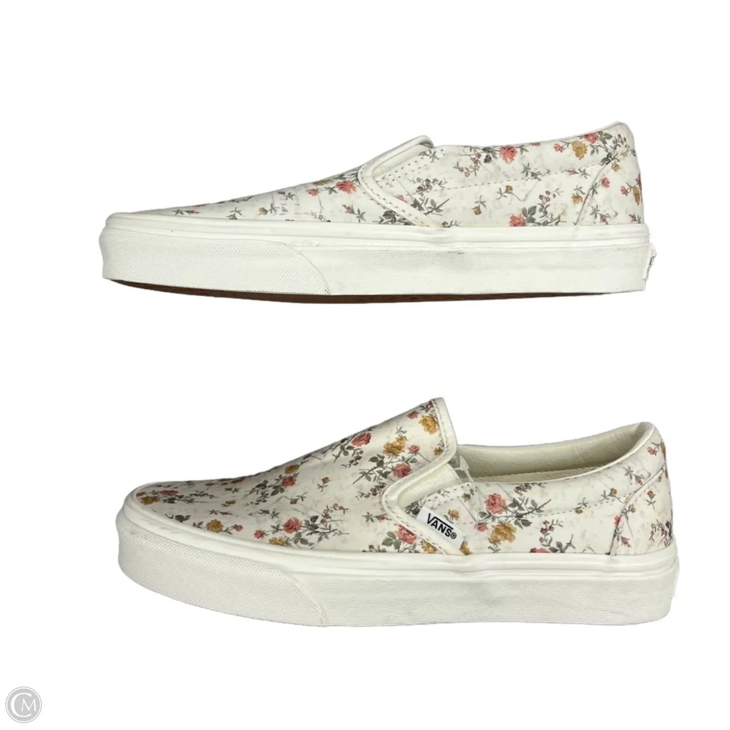 Shoes Sneakers By Vans In White & Yellow, Size: 7