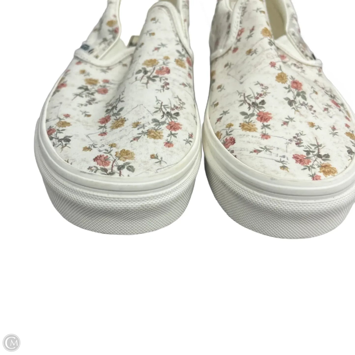 Shoes Sneakers By Vans In White & Yellow, Size: 7