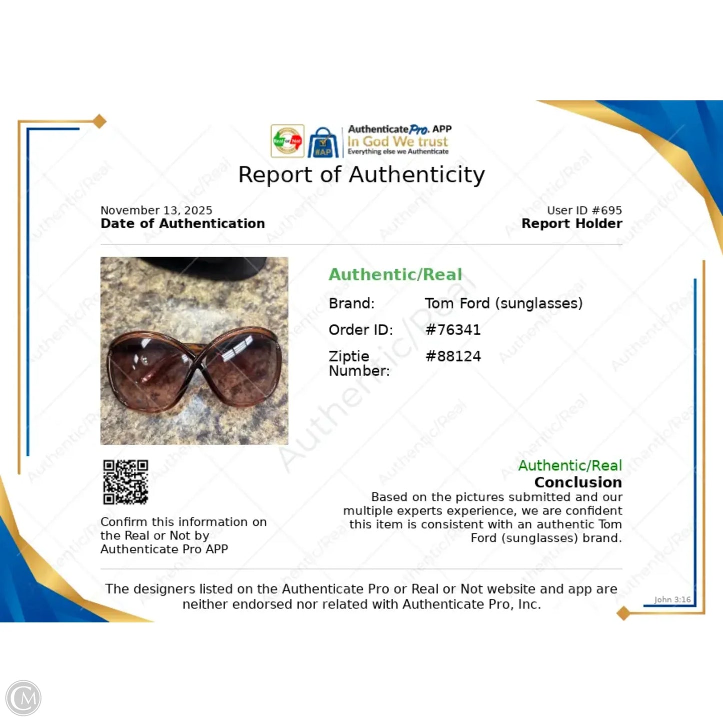 Sunglasses Luxury Designer By Tom Ford