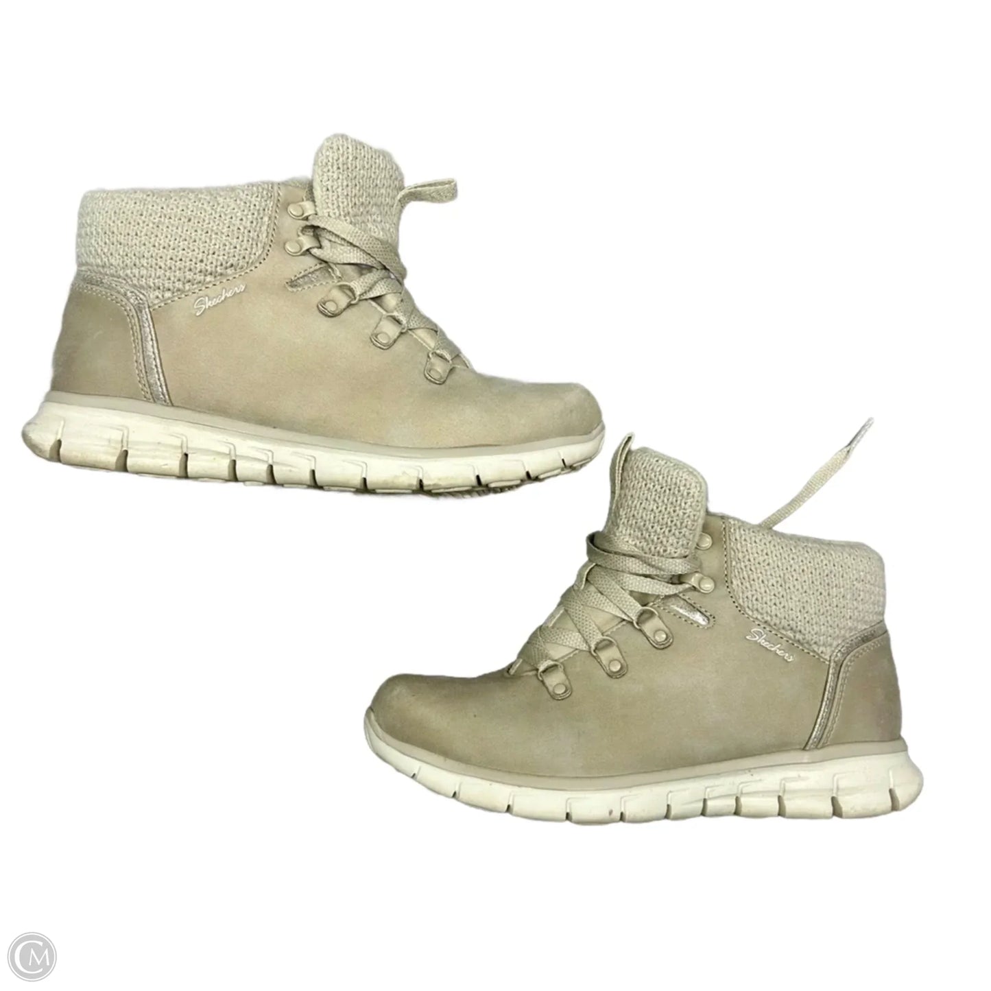 Boots Ankle Flats By Skechers In Cream, Size: 10