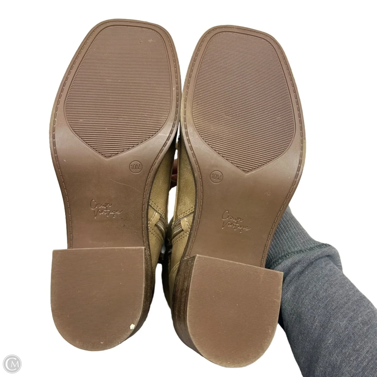 Boots Ankle Heels By Crown Vintage In Brown & Green, Size: 10