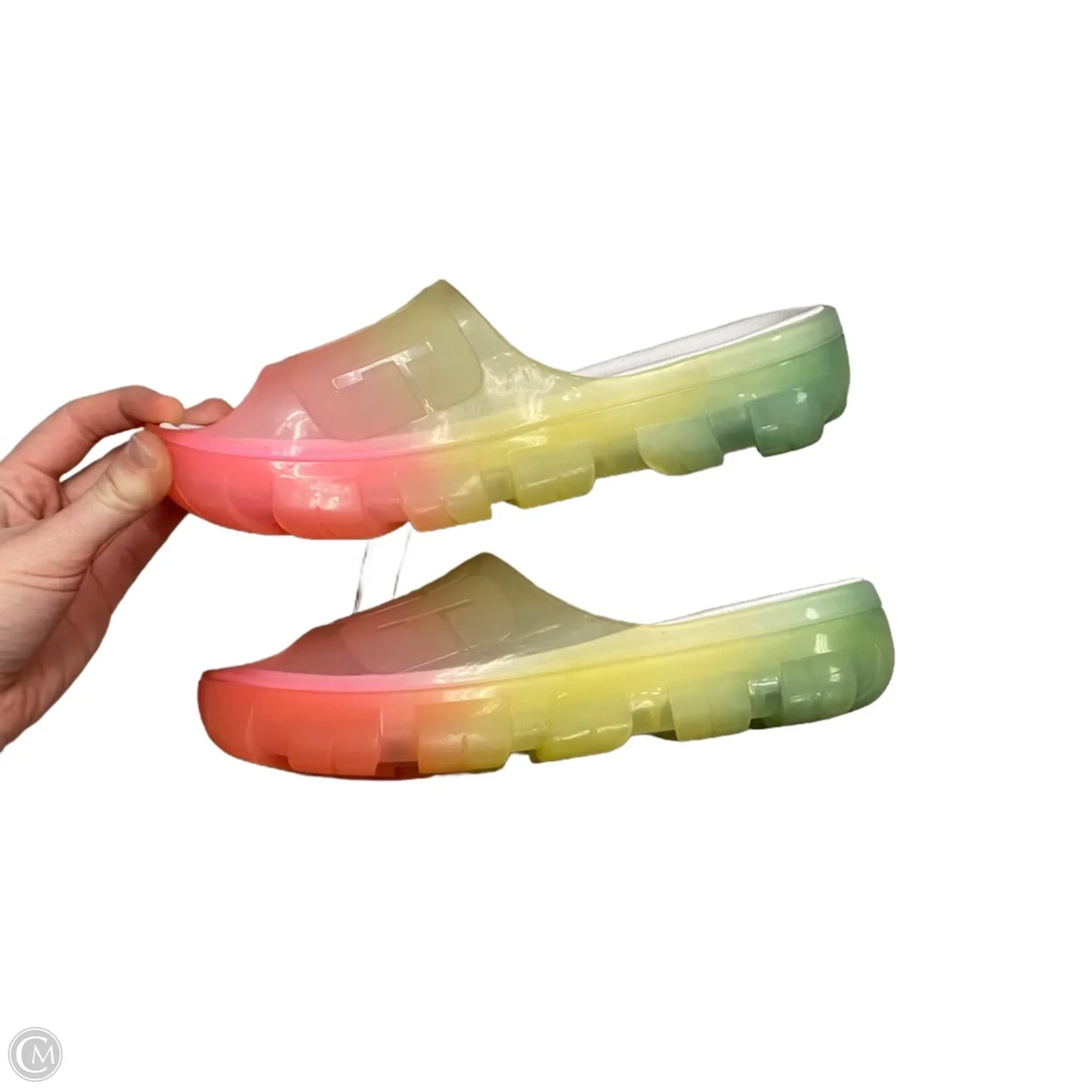 Shoes Designer By Ugg In Green & Pink, Size: 7