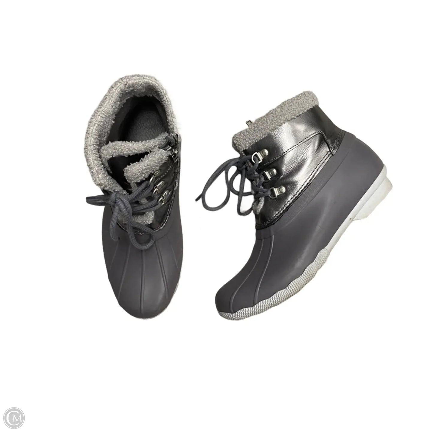Boots Rain By Sperry In Grey & Silver, Size: 8