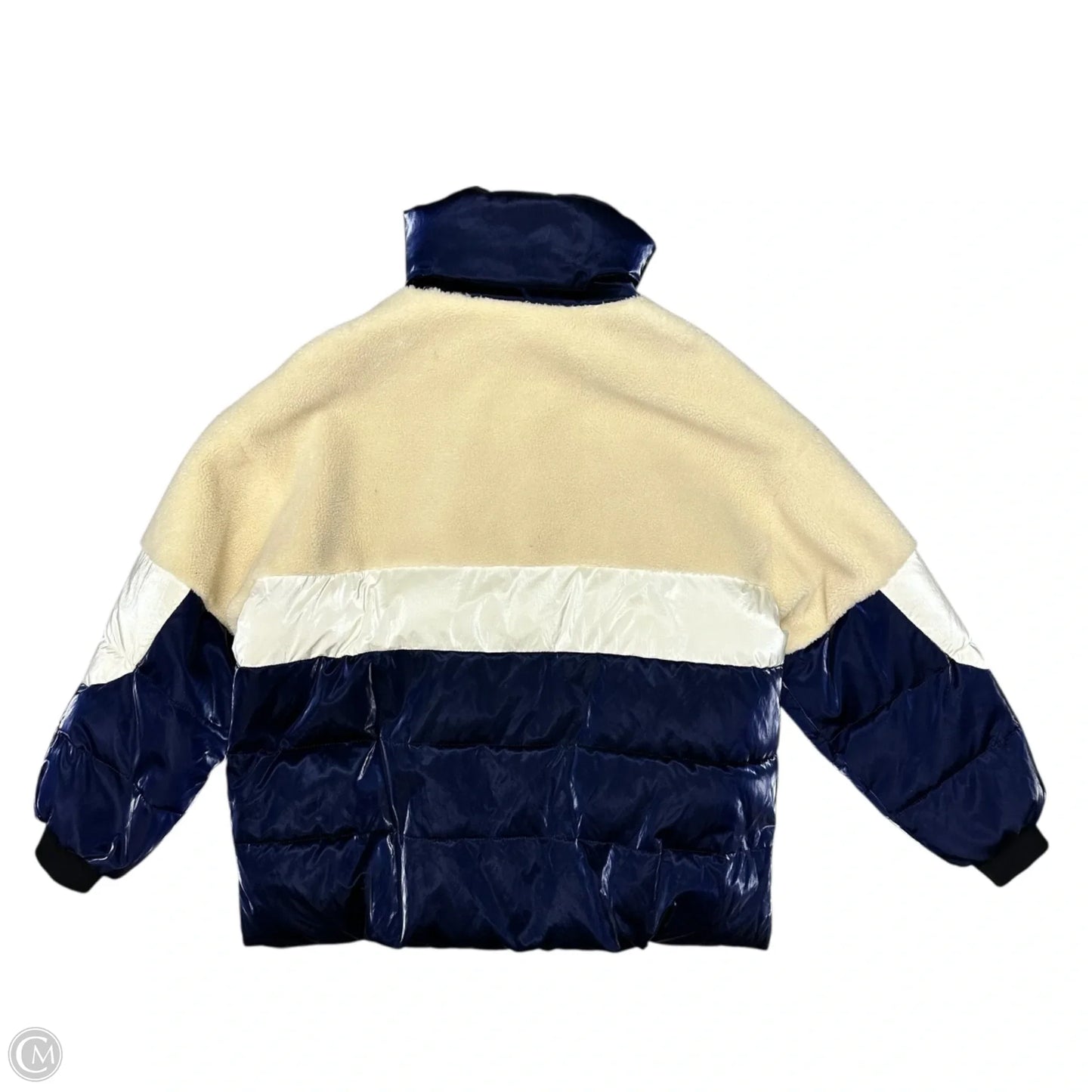 Coat Puffer & Quilted By XX Shining In Blue & Cream, Size: 2x